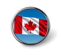 Spilla rotonda con bandiera canadese retrò delle tribù dei nativi americani, per uomo e donna, accessori in lega per abiti, spilla da cravatta leggera da 1 pollice