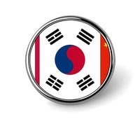 Spilla rotonda con bandiera degli Stati Uniti, Corea del Sud e Cina, spilla con bottone, distintivo, accessori per abbigliamento per uomo e donna