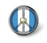 Spilla rotonda con bandiera del Guatemala e simbolo della pace, spilla da bavero, spilla da cravatta per donne, uomini, impiegati, insegnanti, decorazioni