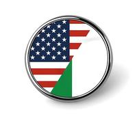 Spilla rotonda con bandiera dell'amicizia Italia-USA, spilla commemorativa in metallo, spilla da bavero, spilla da cravatta, kit per cappelli, camicie, vestiti, borse, decorazioni