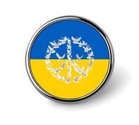 Spilla rotonda con bandiera dell'Ucraina, spilla commemorativa in metallo, spilla da bavero, distintivo da cravatta, kit per cappelli, camicie, vestiti, borse, decorazioni