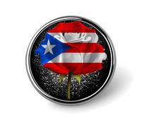 Spilla rotonda con bandiera di Porto Rico, a forma di rosa, per uomo e donna, con castone, bottone, spilla, spilla da bavero, per abiti, camicie, giacche, cappelli, costumi, decorativi