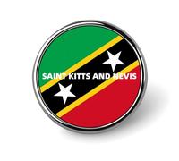 Spilla rotonda con bandiera di Saint Kitts e Nevis, in smalto, da bavero, gioiello decorativo per zaino e cappello.