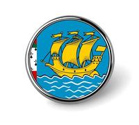 Spilla rotonda con bandiera di Saint-Pierre e Miquelon, bottone, bavero, cravatta, distintivo, cappello, abbigliamento, accessori per uomo e donna.