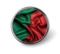 Spilla rotonda con bandiera di seta verde e rossa per uomo donna moda distintivo collare pin abito giacca zaino accessori