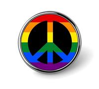 Spilla rotonda con bandiera LGBT, simbolo della pace, spilla commemorativa in metallo, spilla da bavero, spilla da cravatta, kit per cappelli, camicie, vestiti, borse, decorazioni