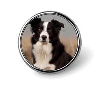 Spilla rotonda con Border Collie, in metallo, personalizzata, adatta per abbigliamento, borse, cappelli, spilla stampata umoristica, decorazione per feste, accessori per uomini e donne