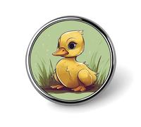 Spilla rotonda con bottone divertente, spilla da bavero, spilla da 1 pollice, cappello alla moda, spilla da camicia, piccola anatra con occhi azzurri, spilla da cravatta, spilla con bottoni, spilla,