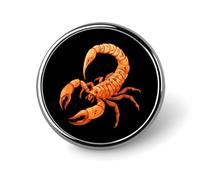 Spilla rotonda con bottone personalizzato con stemma Scorpione per la decorazione di abbigliamento
