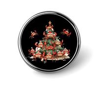 Spilla rotonda con bottone personalizzato Crab Lighting, per decorazioni di abbigliamento, per le festività natalizie di Babbo Natale