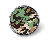 Spilla rotonda con bottone personalizzato, mimetica verde militare, per la decorazione di indumenti