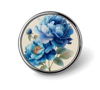Spilla rotonda con bouquet di peonie blu per uomo donna spilla moda collare spilla abito giacca zaino accessori