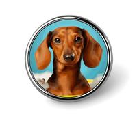 Spilla rotonda con cane bassotto carino smalto spilla spilla spilla personalizzata abbigliamento decorazione unisex porta badge cappelli borse camicie decorazione