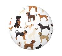 Spilla rotonda con cane Beagle, design in latta resistente con stampa su un solo lato, perfetta per regali personalizzati e decorazione di abbigliamento, Misura unica