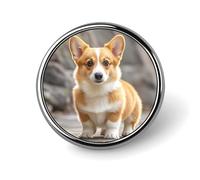 Spilla rotonda con cani Corgi spilla smaltata carina spilla spilla personalizzata abbigliamento decorazione unisex porta badge cappelli borse camicie decorazione
