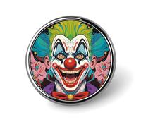 Spilla rotonda con clown, simpatica, smaltata, spilla da bavero, decorazione per abbigliamento, unisex, per cappelli, borse, camicie