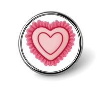 Spilla rotonda con cornice a forma di cuore rosa e fiore, per uomo e donna, spilla alla moda, spilla da colletto, abito, giacca, zaino, accessori