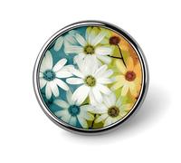 Spilla rotonda con cornice a forma di margherita in diversi colori, spilla carina per cappelli, giacche, decorazione personalizzata, accessori per gioielli per abbigliamento e regali per feste di