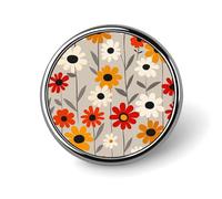 Spilla rotonda con design retrò a forma di fiore, spilla da bavero personalizzata leggera e durevole per cappelli, vestiti, zaini, spille, decorazioni, circolari, in alluminio, lega di alluminio