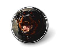 Spilla rotonda con distintivo a forma di cane Rottweiler feroce, spilla da bavero, spilla stampata, regalo per uomo e donna, 1 pollice