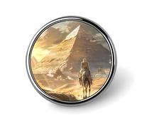 Spilla rotonda con distintivo delle antiche piramidi egizie, spilla da bavero, decorazione personalizzata per abbigliamento da donna e uomo