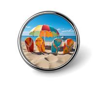 Spilla rotonda con distintivo, moda, infradito colorate, pallone da spiaggia, spilla da bavero, spilla personalizzata, elegante per uomo e donna, accessorio decorativo per costumi