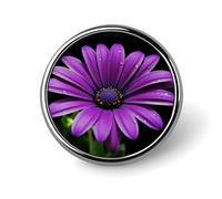 Spilla rotonda con distintivo, motivo a margherita viola, spilla da bavero personalizzata, elegante per uomo e donna, accessorio decorativo per costumi