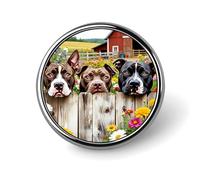 Spilla rotonda con distintivo rustico a forma di pitbull, spilla da bavero, spilla stampata, regalo per uomo e donna, 1 pollice