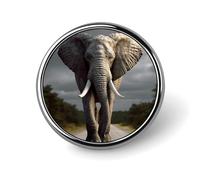 Spilla rotonda con elefante 3D in metallo, personalizzata, adatta per abbigliamento, borse, cappelli, spilla stampata umoristica, decorazione per feste, accessori per uomini e donne