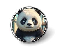 Spilla rotonda con faccia di panda anime per uomo e donna, spille resistenti ed eleganti, spille in metallo leggere per camicie, giacche e cappelli.