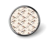 Spilla rotonda con fagiani, stile boho floreale, spilla carina, spilla decorativa per uomo e donna, spille in metallo