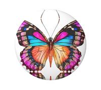 Spilla rotonda con farfalle colorate, design in latta resistente con stampa su un solo lato, perfetta per regali personalizzati e decorazione di abbigliamento, Misura unica