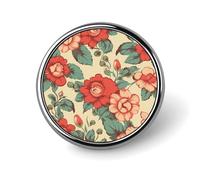 Spilla rotonda con fiore retrò per uomini e donne, spille da bavero resistenti ed eleganti, distintivi in metallo leggero per camicie, giacche, cappelli