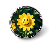 Spilla rotonda con fiore sorridente giallo carino smalto spilla spilla spilla personalizzata abbigliamento decorazione unisex porta badge cappelli borse camicie decorazione
