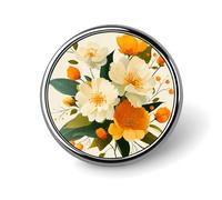 Spilla rotonda con fiori dal centro giallo oro per uomo e donna, distintivo alla moda, spilla da colletto, giacca elegante, zaino, accessori
