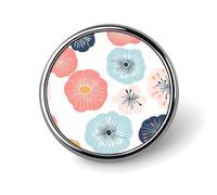 Spilla rotonda con fiori giapponesi color pastello, spilla da bavero, per cravatta, abiti, matrimoni, compleanni, per uomini e donne, Circular, Metallo