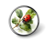 Spilla rotonda con foglia verde acquerello per uomo donna moda distintivo collare pin vestito giacca zaino accessori