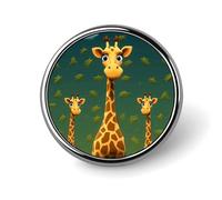 Spilla rotonda con giraffa del fumetto carino spilla cappelli giacche decorazione personalizzata spilla abbigliamento gioielli accessori per festa di nozze regalo
