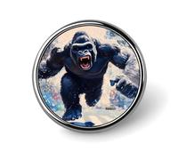 Spilla rotonda con gorilla combattente arrabbiato, spilla da bavero, accessorio per abito da matrimonio, compleanno, per uomini e donne