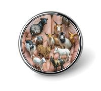 Spilla rotonda con i dodici segni zodiacali cinesi per uomini e donne, spille da bavero resistenti ed eleganti, distintivi in metallo leggero per camicie, giacche, cappelli