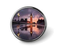 Spilla rotonda con il Big Ben di Londra all'alba, spilla da bavero, cravatta, abito elegante, accessori per uomo e donna, matrimonio, compleanno