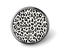 Spilla rotonda con inchiostro nero su stampa leopardata bianca per uomo donna moda distintivo collare pin vestito giacca zaino accessori
