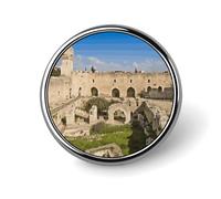 Spilla rotonda con la Torre di David, da bavero, da scialle,da colletto con distintivo in metallo vintage, decorazione per gioielli, abito, maglione, zaino, regalo per donna,