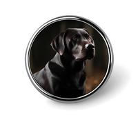 Spilla rotonda con labrador nero, in metallo, personalizzata, adatta per abbigliamento, borse, cappelli, spilla stampata umoristica, accessori per feste per uomini e donne