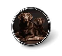 Spilla rotonda con labrador retriever marrone carino smalto spilla spilla spilla personalizzata abbigliamento decorazione unisex porta badge cappelli borse camicie decorazione