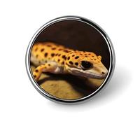 Spilla rotonda con leopardo piccolo geco carino smalto spilla spilla spilla personalizzata abbigliamento decorazione unisex porta badge cappelli borse camicie decorazione