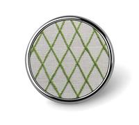 Spilla rotonda con linee a reticolo di diamanti in verde per uomo e donna, accessorio alla moda per colletto, giacca, zaino.