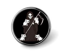 Spilla rotonda con motivo a forma di Mietitore con gatti, spilla commemorativa in metallo, spilla da bavero, spilla per cravatta, kit per cappelli, camicie, vestiti, borse, decorazioni