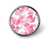 Spilla rotonda con motivo a pelle di mucca rosa chiaro ad acquerello per uomo donna moda distintivo collare pin abito giacca zaino accessori