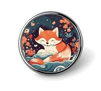 Spilla rotonda con motivo a romantica, faro, diamante dipinto, per uomo e donna, accessori per abiti in lega, spilla da cravatta leggera da 1 pollice